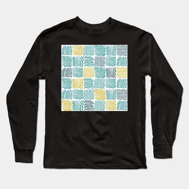 Abstract geometric hand drawn strokes seamless pattern. Long Sleeve T-Shirt by Olga Berlet